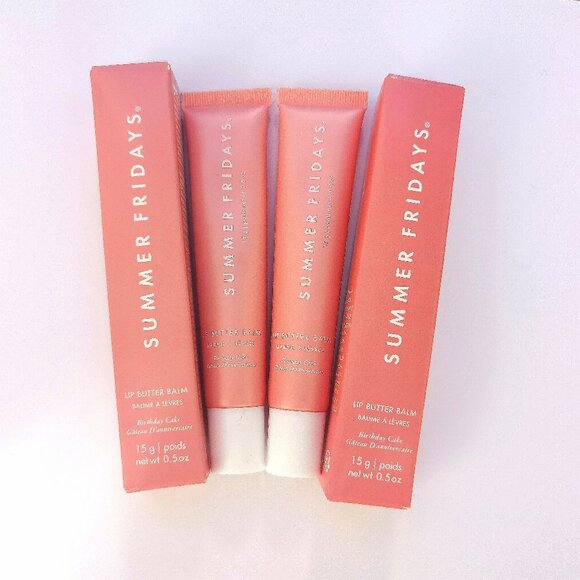 2Pcs:Birthday Cake/Summer Fridays Lip Butter Balm/New - Picture 1 of 4